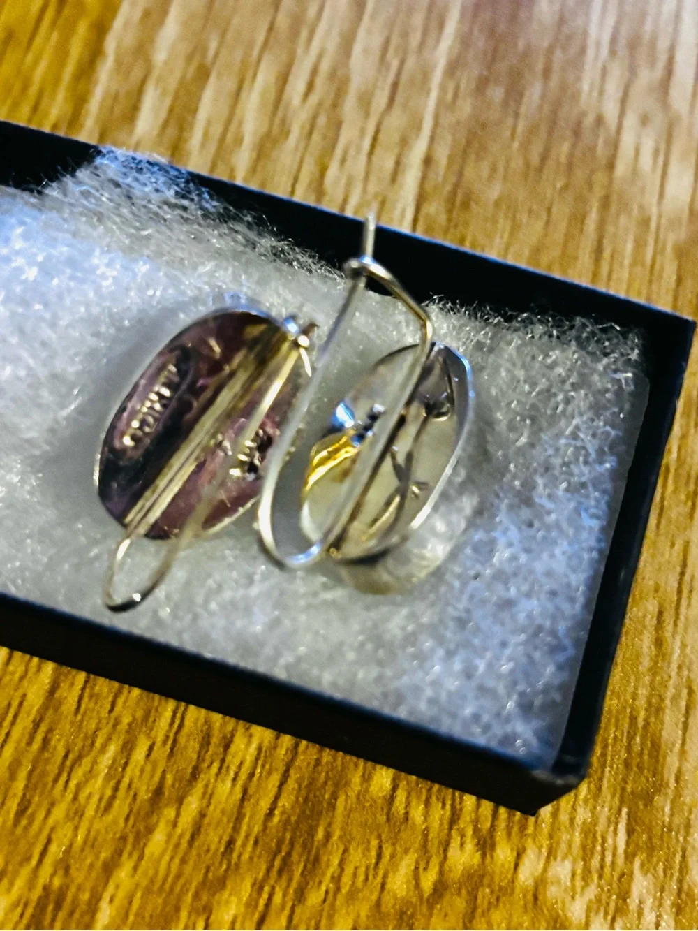 Onyx Oval and Sterling Silver Drop Earrings